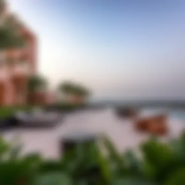 Elegant Outdoor Amenities at Damac Ghalia Elegant outdoor amenities of Damac Ghalia, showcasing relaxation areas