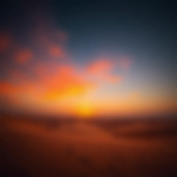 The serene dunes of the Arabian Desert at sunset