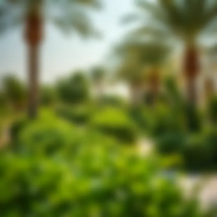 Lush greenery surrounding Shalihaat Al-Mubzirah Al-Khadra