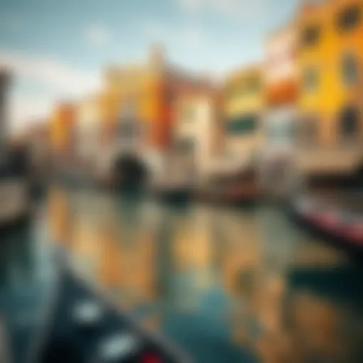 Stunning canals of Venice reflecting historical architecture