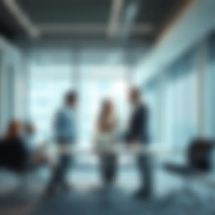 Professional Collaboration in Modern Offices Business professionals discussing in a contemporary office
