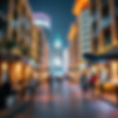 Vibrant nightlife scene in a prestigious Dubai neighborhood