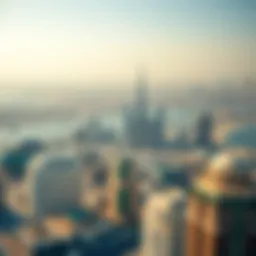 Aerial view of Dubai skyline showcasing iconic architecture