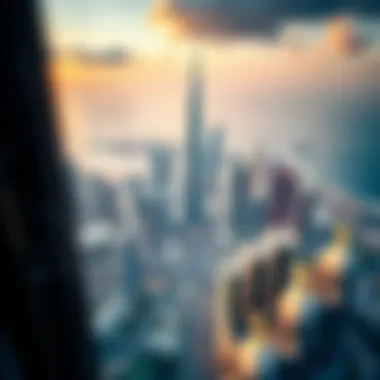 Aerial Perspective of Dubai's Iconic Skyline Stunning aerial view of Dubai's skyline showcasing iconic skyscrapers.