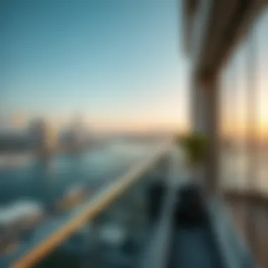 Luxury Living with Expansive Sea Views Close-up of a luxury residential balcony with breathtaking sea views.