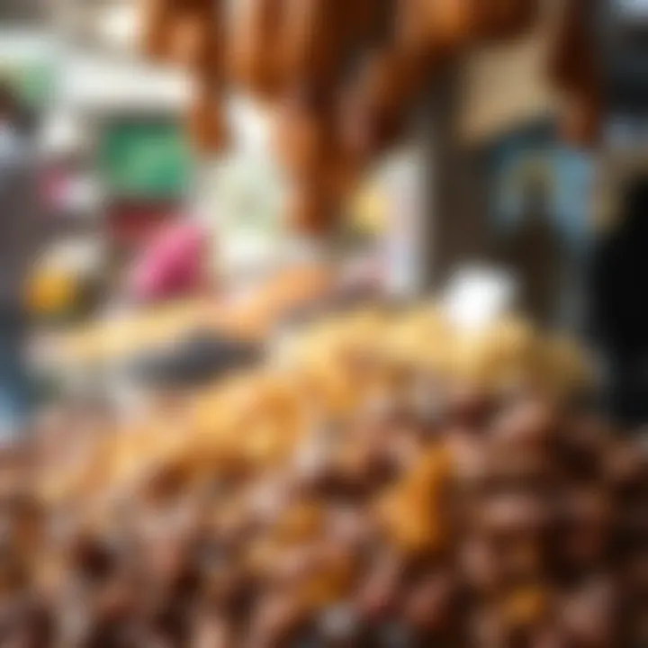 A close-up view of authentic dates and dried fruits for sale