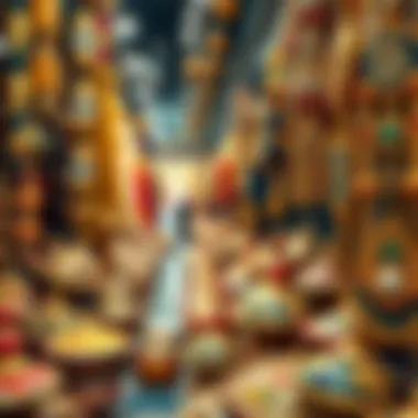 An array of intricate handicrafts and souvenirs on display