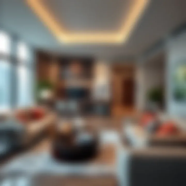 Modern two-bedroom apartment living room in Bur Dubai