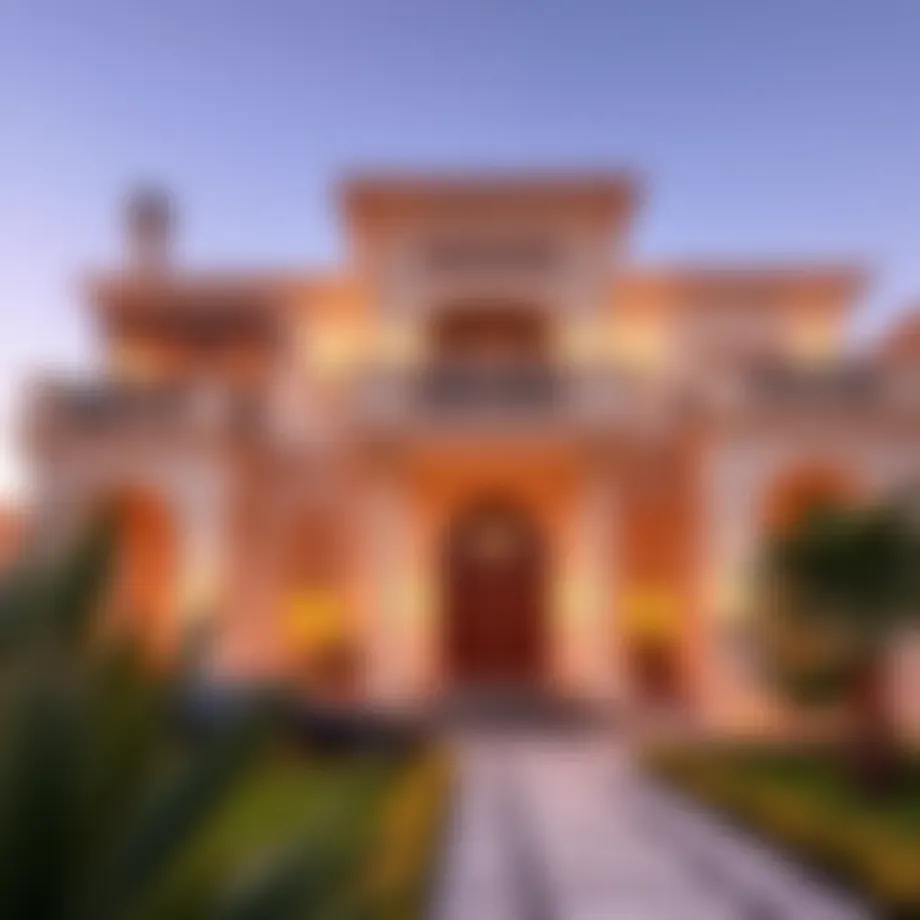 Luxurious villa exterior in Abu Hail