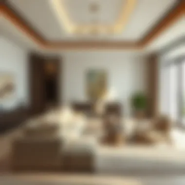Elegant Living Space in Abu Hail Villas Spacious villa living room with elegant furnishings