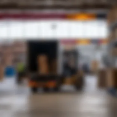 Logistics Operations in Action Logistics operations in a bustling warehouse environment