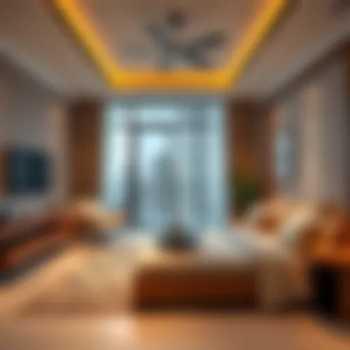 Spacious family room interior with modern furnishings