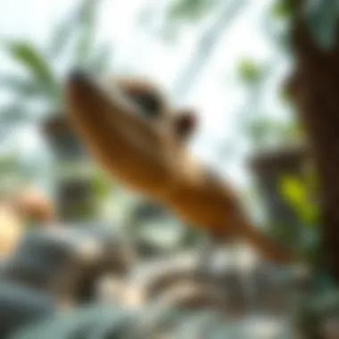 A close-up of a unique animal species residing in the biodome.