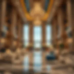 Luxurious hotel lobby near Dubai airport