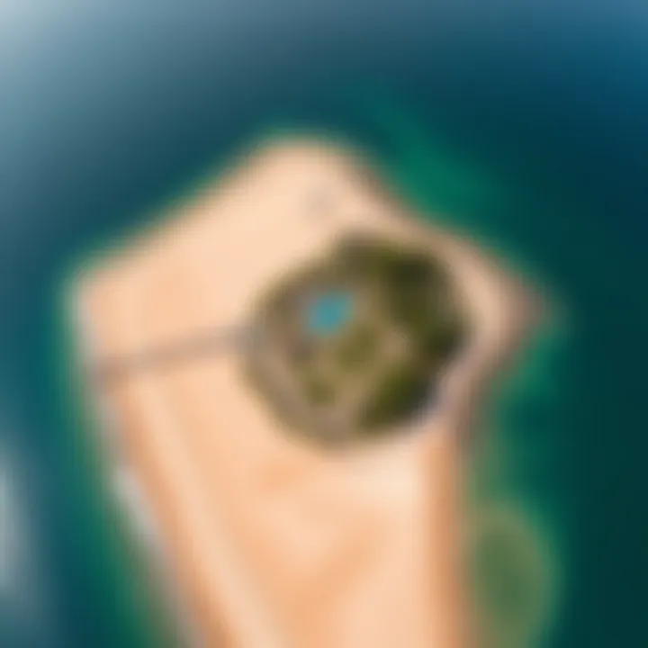 Aerial View of Hudayriat Public Beach An aerial perspective of Hudayriat Public Beach highlighting its expansive layout and nearby greenery