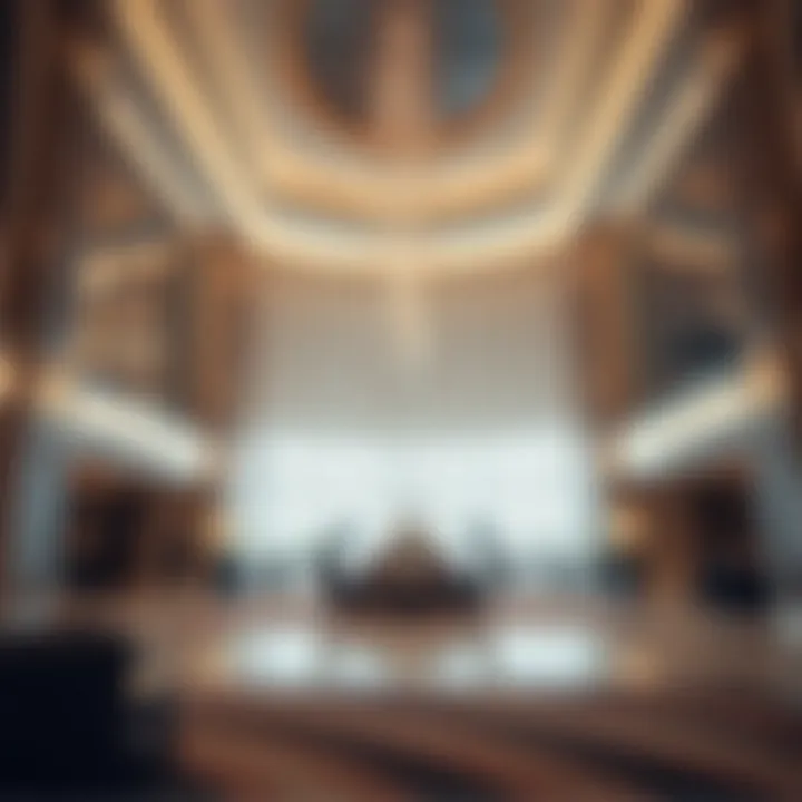 Elegant Lobby of Hyatt Regency Dubai Deira Luxurious lobby area of Hyatt Regency Dubai Deira capturing its elegance