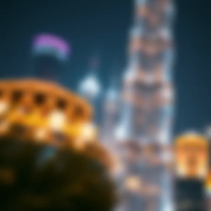 Close-up of the advanced lighting technology used in Burj Khalifa.