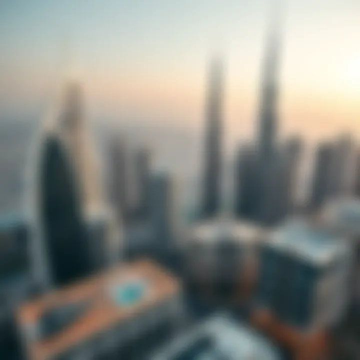 Modern Architecture of Dubai Aerial view of Dubai's skyline showcasing modern architecture