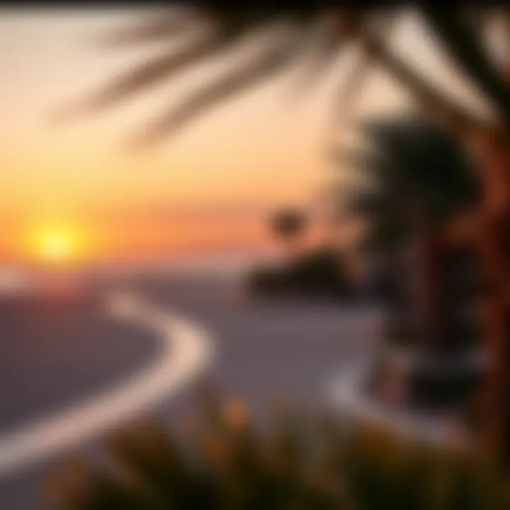 Breathtaking sunset over the beach near Intercontinental Fujairah
