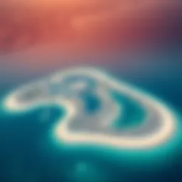 Aerial view of Jumeira Bay Island showcasing its unique shape and luxury developments