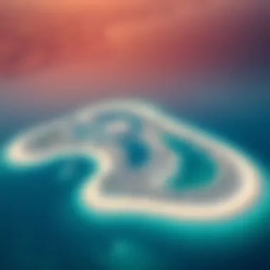 Aerial view of Jumeira Bay Island showcasing its unique shape and luxury developments