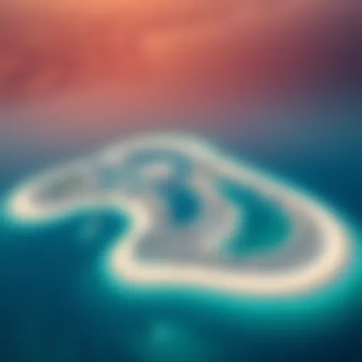 Aerial view of Jumeira Bay Island showcasing its unique shape and luxury developments