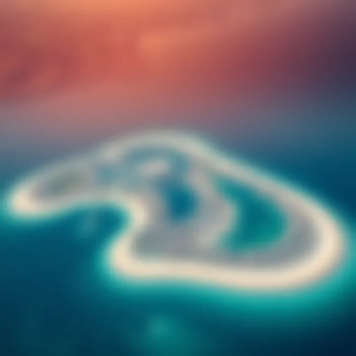 Aerial view of Jumeira Bay Island showcasing its unique shape and luxury developments