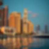 Luxurious waterfront view of JBR developments