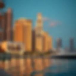 Luxurious waterfront view of JBR developments