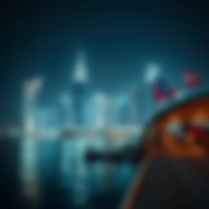 Nighttime illumination of Marina Bay's skyline