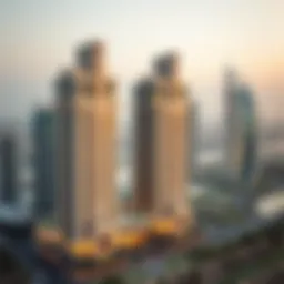 Aerial view of Marina Towers showcasing architectural elegance