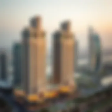 Architectural Elegance of Marina Towers Aerial view of Marina Towers showcasing architectural elegance