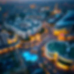 Aerial view of Meydan Avenue showcasing luxury properties