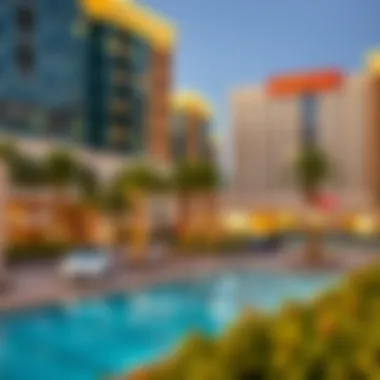 Amenities in Motor City, Dubai An infographic depicting the amenities available in Motor City