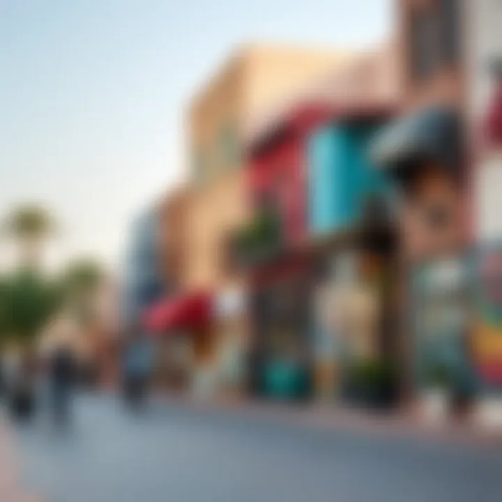 Artistic Community in Al Quoz Vibrant street view of Al Quoz highlighting the artistic community