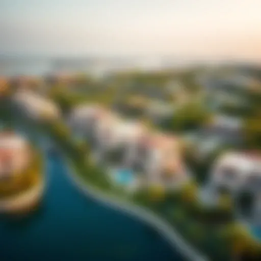 Aerial view of Palm View Jumeirah showcasing luxurious villas and lush landscaping