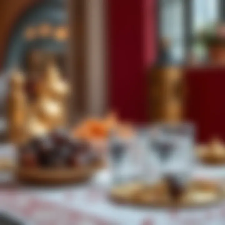 Traditional dates and water for iftar