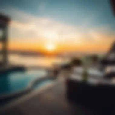 Sunset View from Balcony Breathtaking sunset view from a balcony in the Royal Atlantis Residences