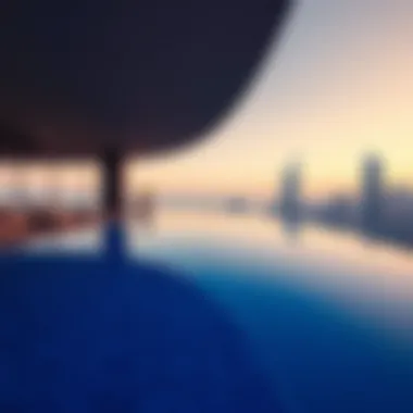 Infinity Pool with City Skyline Luxurious infinity pool at the Royal Atlantis Residences with a city skyline backdrop