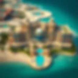 Aerial view showcasing the stunning architecture of the Royal Atlantis Residences