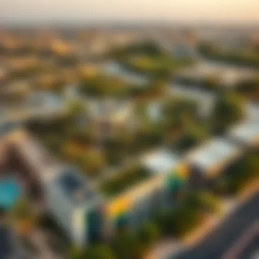 Aerial view of Saqr Park showcasing its lush greenery and surrounding urban landscape