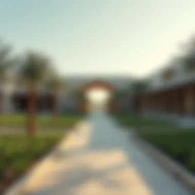 Architectural details of Saqr Park's unique design elements and pathways