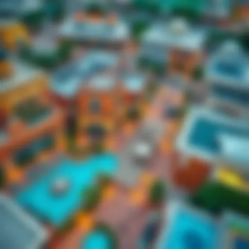 Aerial view of Saya City Walk showcasing its architectural beauty and vibrant layout