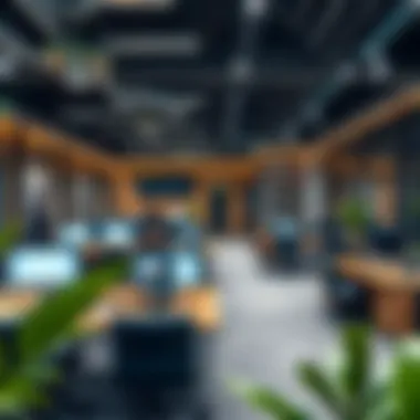 Collaborative Tech Workspace A high-tech office environment highlighting collaboration and creativity