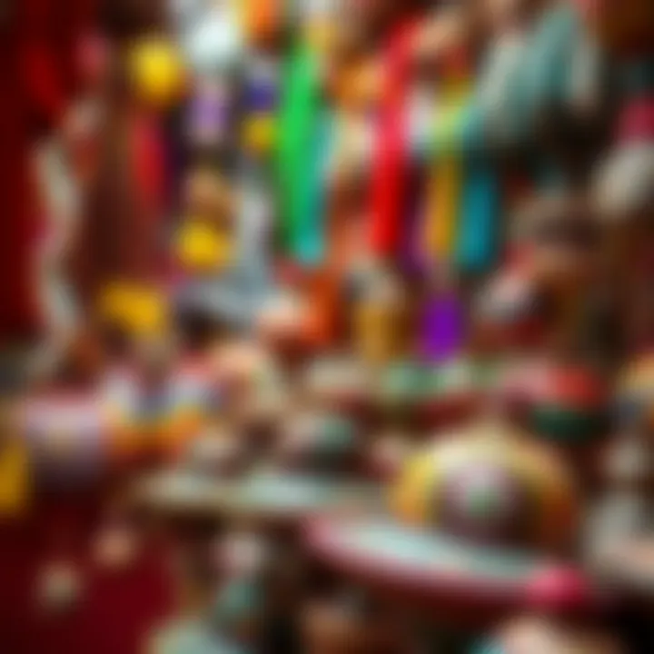 Colorful handicrafts representing local culture