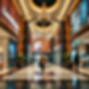 Luxurious shopping mall showcasing modern souvenirs