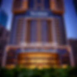 Stunning exterior view of The Address Downtown Hotel showcasing its modern architecture