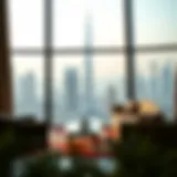 Luxurious service apartment in Dubai with city skyline view