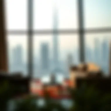 Stunning View from a Dubai Service Apartment Luxurious service apartment in Dubai with city skyline view