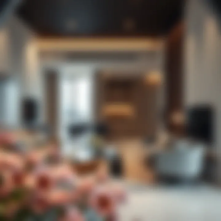 Contemporary Living in Dubai Apartments Modern amenities in a service apartment showcasing spacious living area